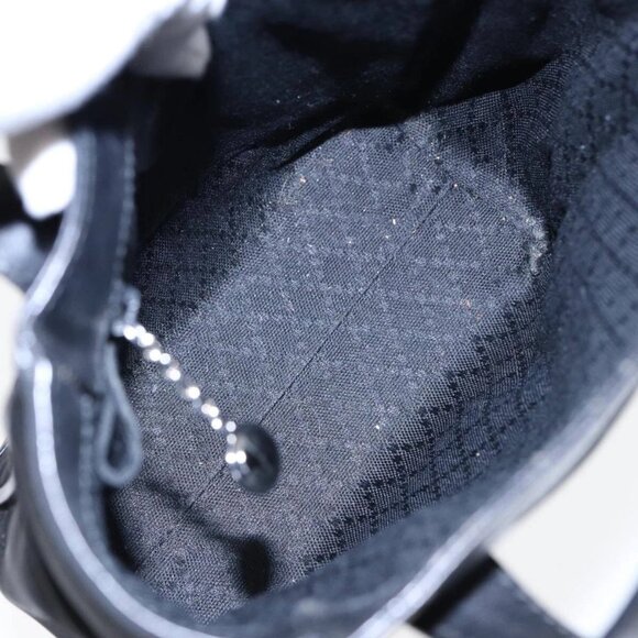 GUCCI Hand Bag Nylon Leather Black Silver - Picture 13 of 16